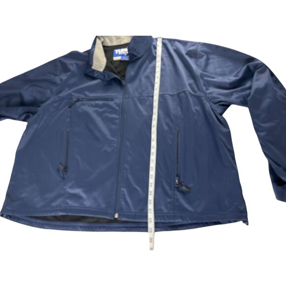Turfer Athletic Mens Windbreaker Jacket Navy Blue 3XL Polyester Full Zip Solid - Picture 5 of 7